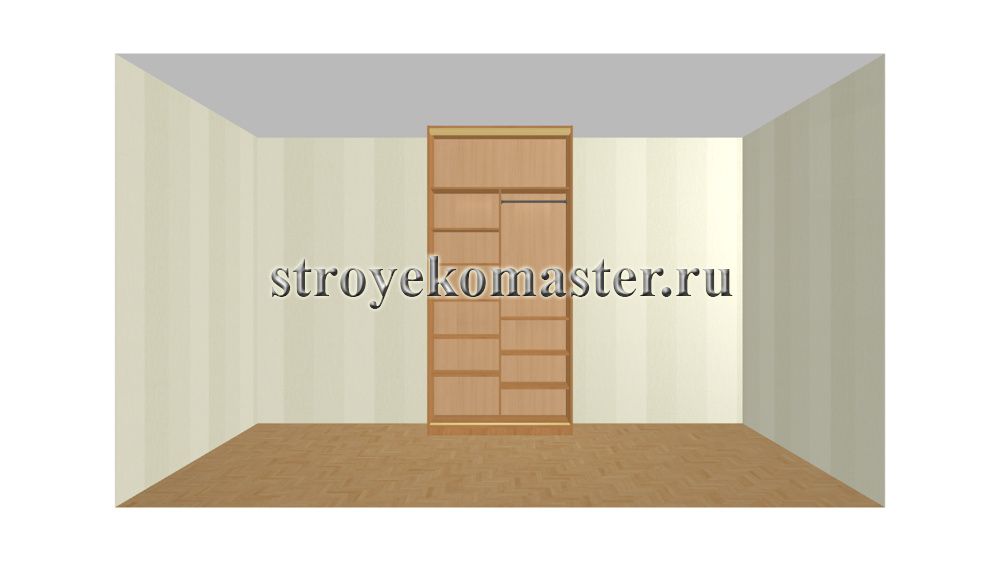Проект шкафа купе с размерами для балкона. Наполнение.