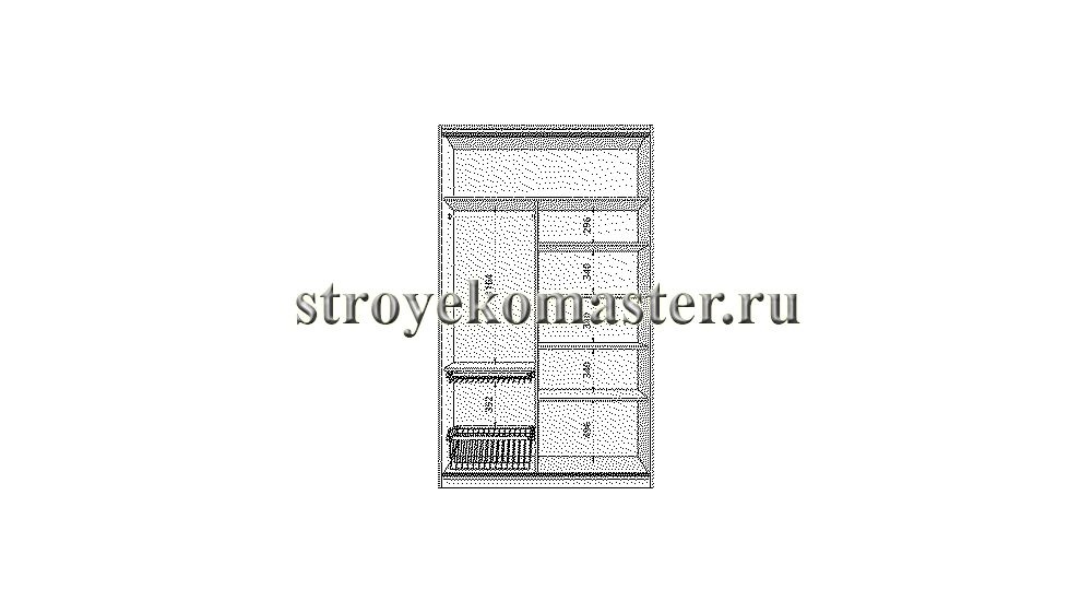 Чертёж - проект встроенного шкафа купе