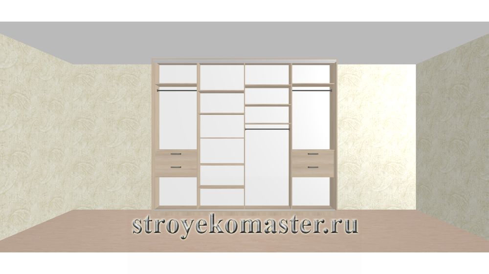 Проект - Шкаф купе 2,4 метра в спальне. Наполнение.