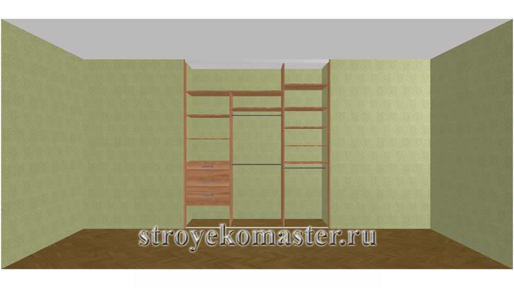 Проект - Шкаф купе 2,2 метра в детской. Наполнение.